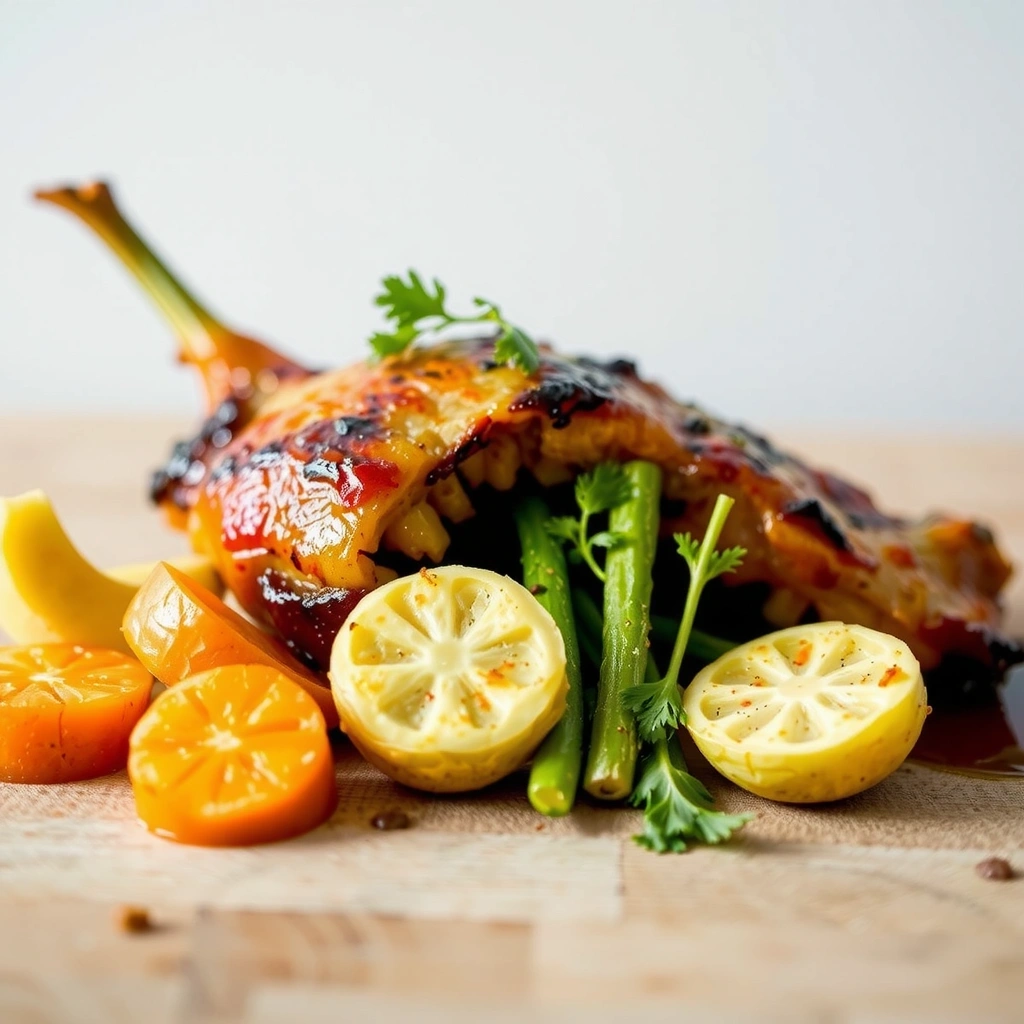 Gegrilltes Hähnchen mit Süßkartoffel